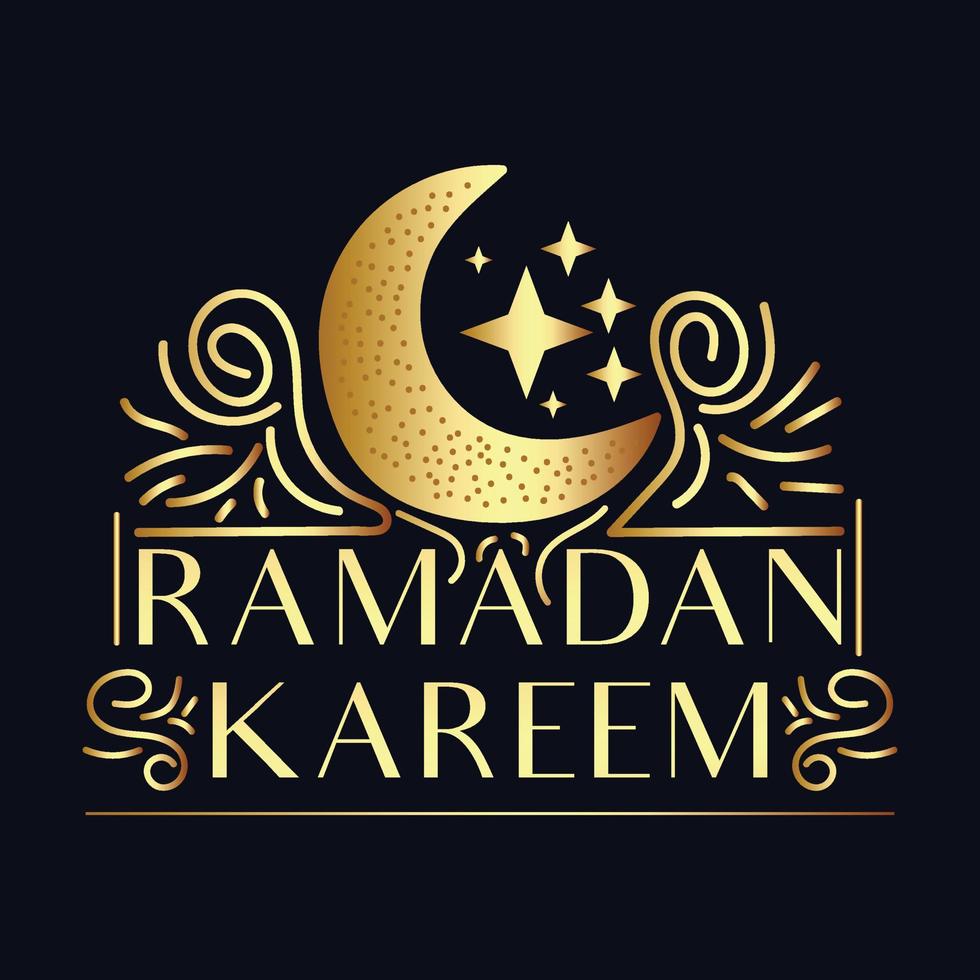 Ramadan kareem typography design vector