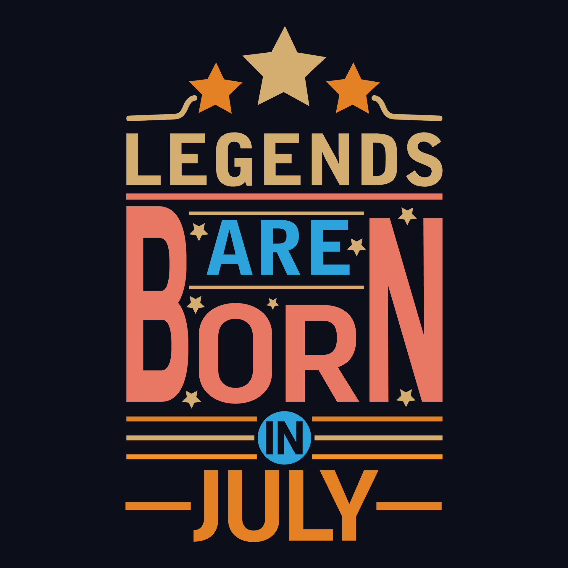 Legends are born in July typography motivational quote design 21590990