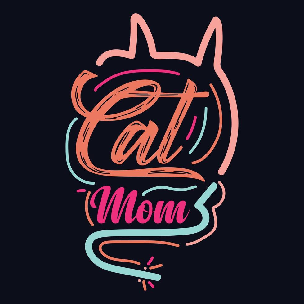 gato mamá tipografía motivacional citar diseño vector