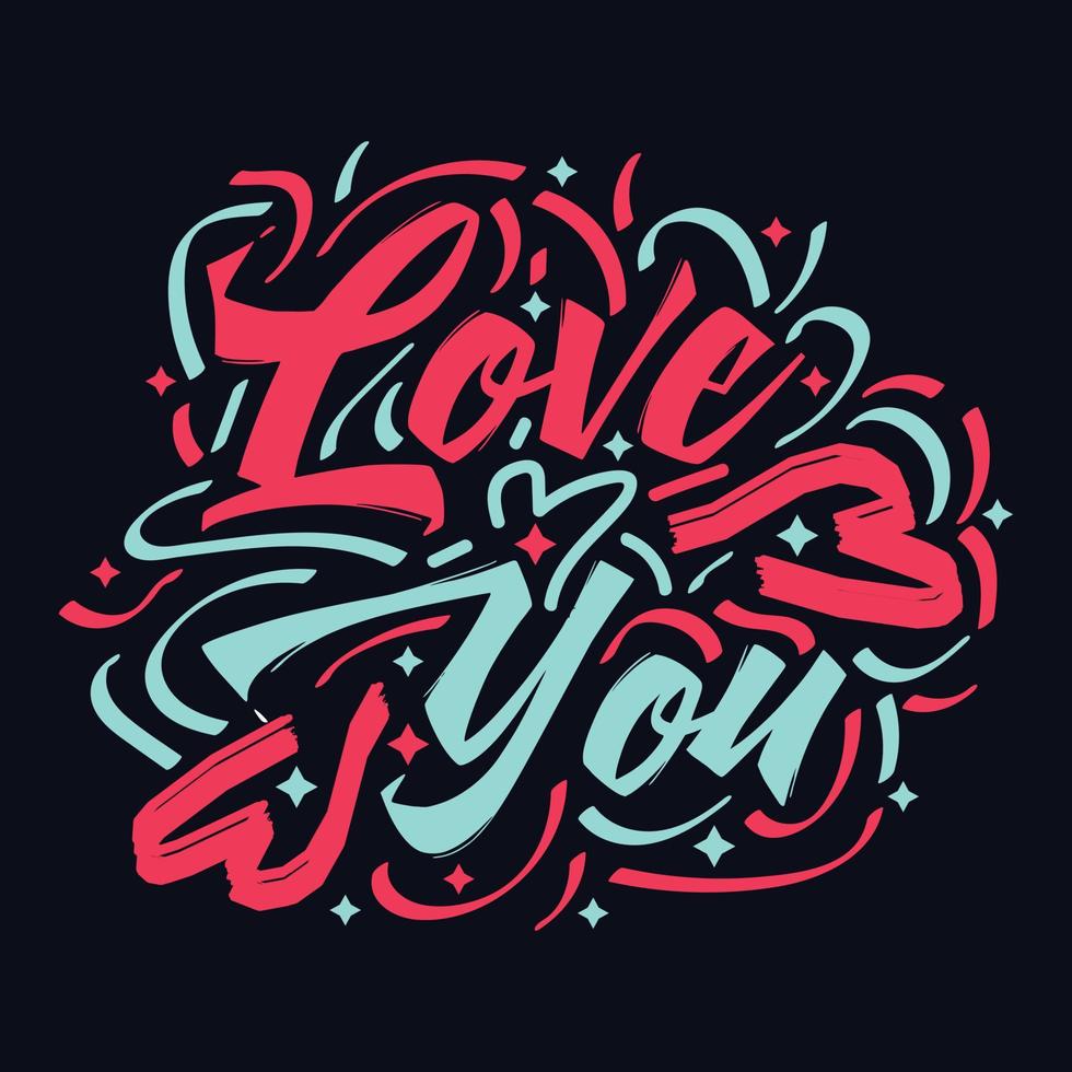 amor usted tipografía motivacional citar diseño vector