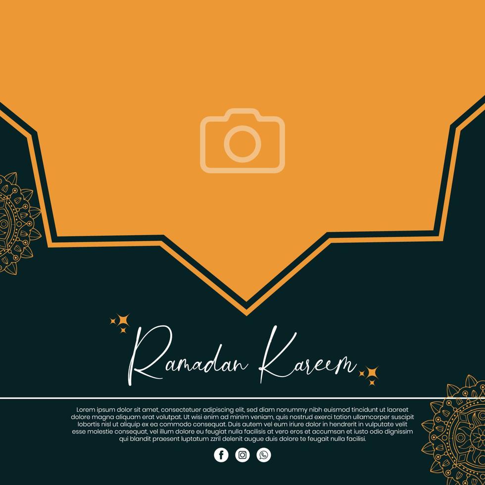 Ramadan Kareem social media post template, Ramadan Kareem, Social Media Post vector