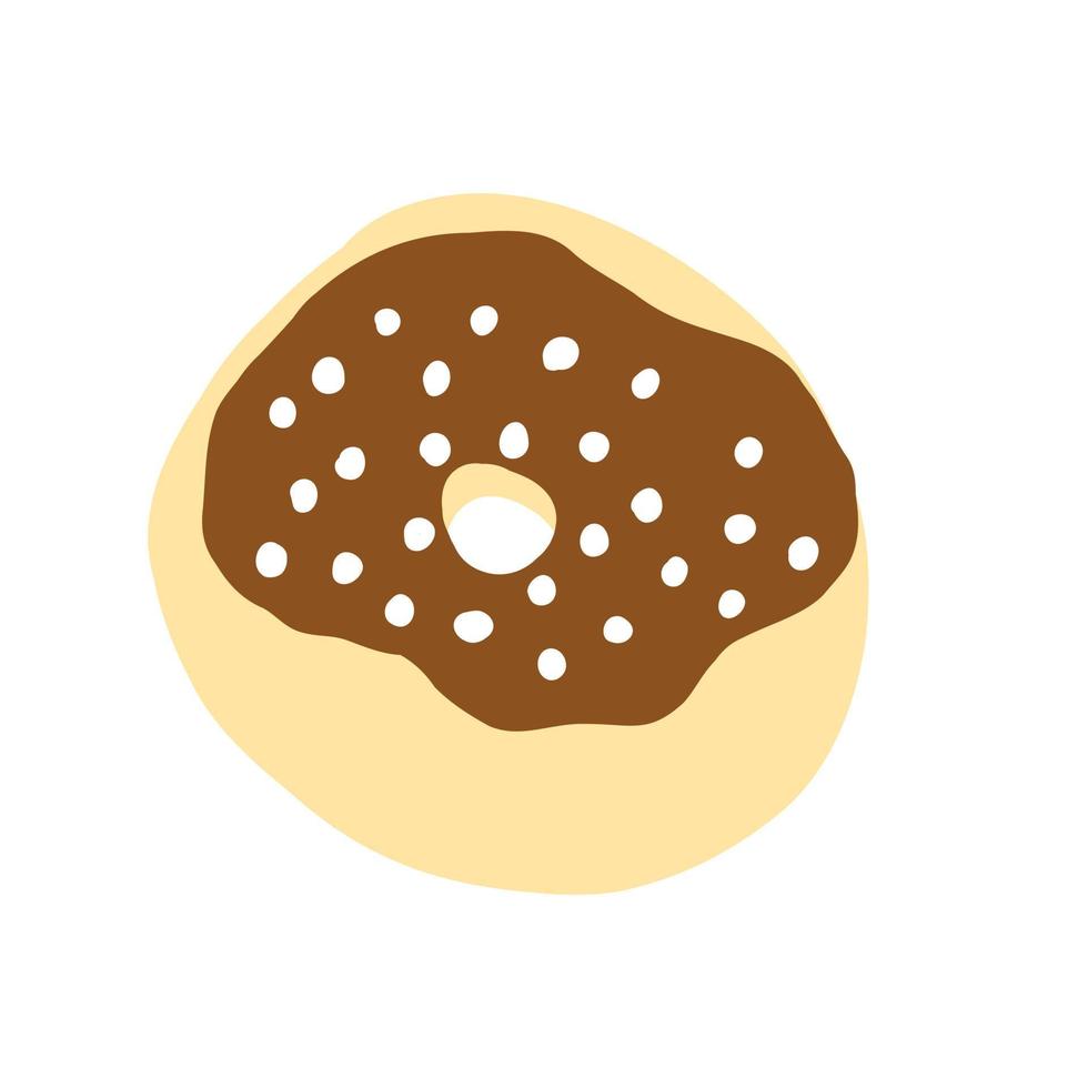 Donut in cartoon style. Vector illustration isolated on white background.