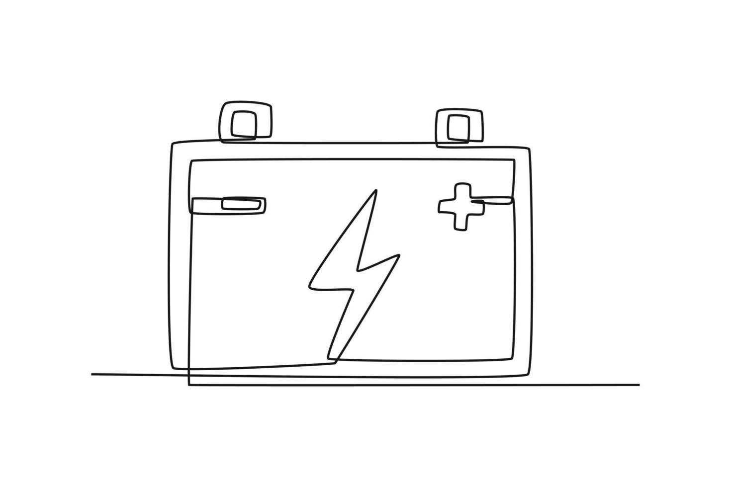Continuous oneline drawing batteries in an electric car. Electric car