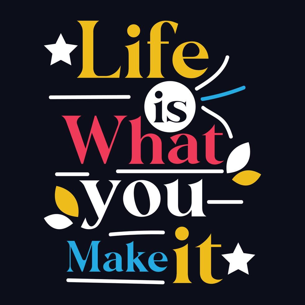 Life Is What You Make It typography motivational quote design vector