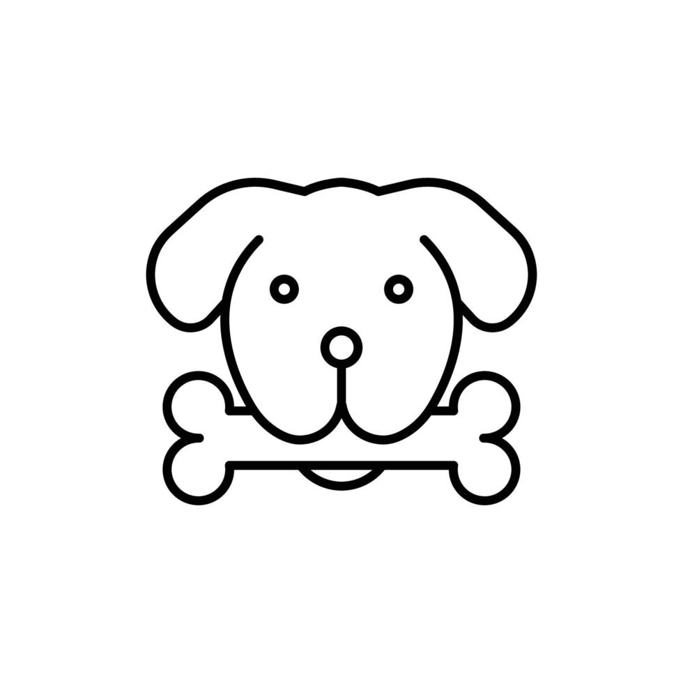 dog with bone icon. outline icon 21591582 Vector Art at Vecteezy