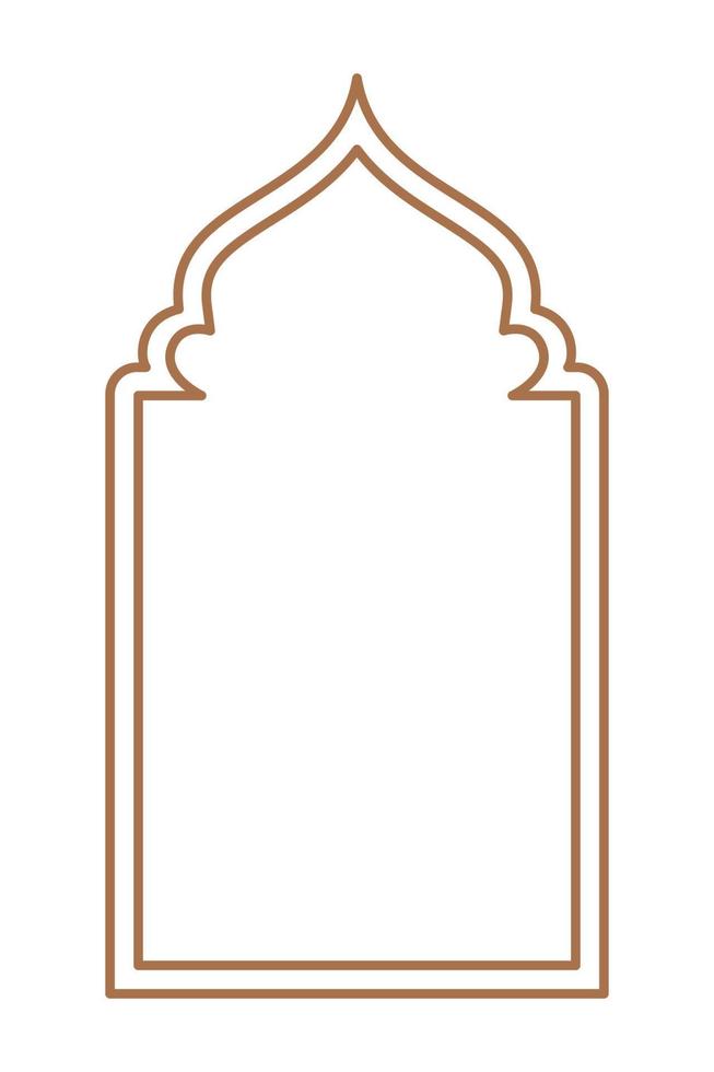 Islamic oriental style Islamic windows and arches with modern boho design, moon, mosque dome and lanterns vector