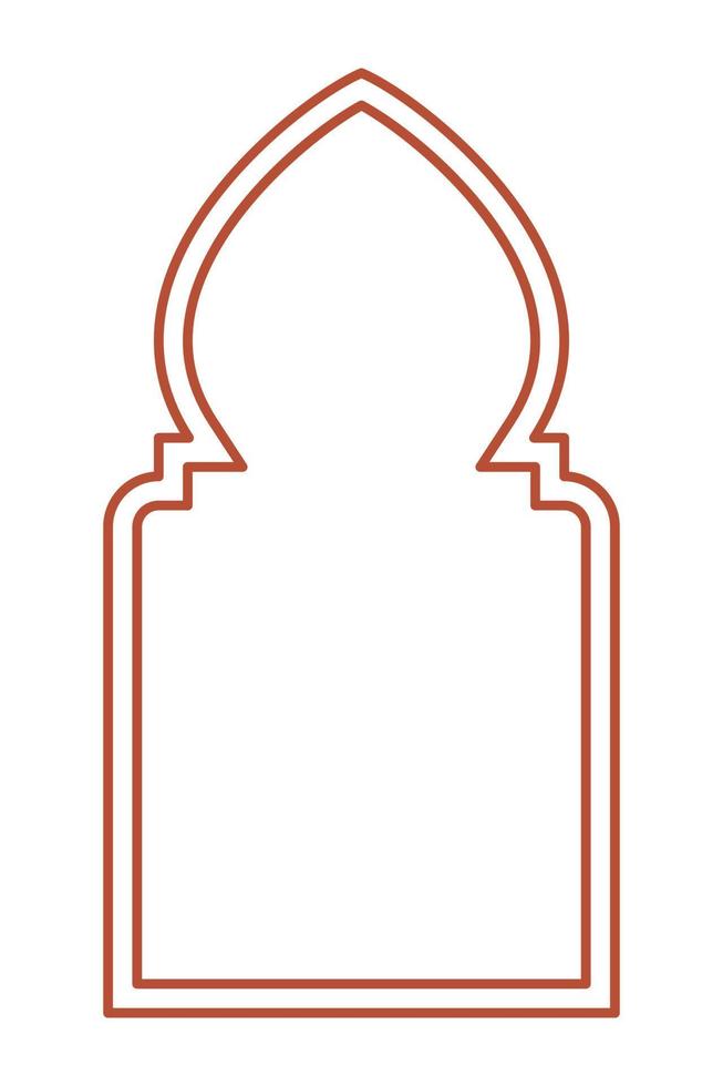 Islamic oriental style Islamic windows and arches with modern boho design, moon, mosque dome and lanterns vector