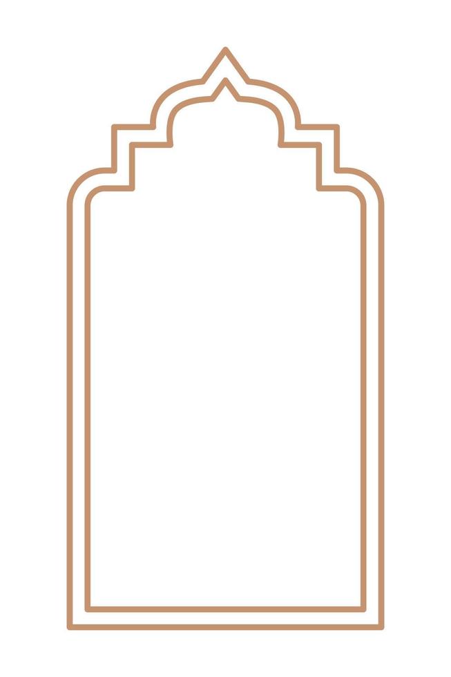 Islamic oriental style Islamic windows and arches with modern boho design, moon, mosque dome and lanterns vector