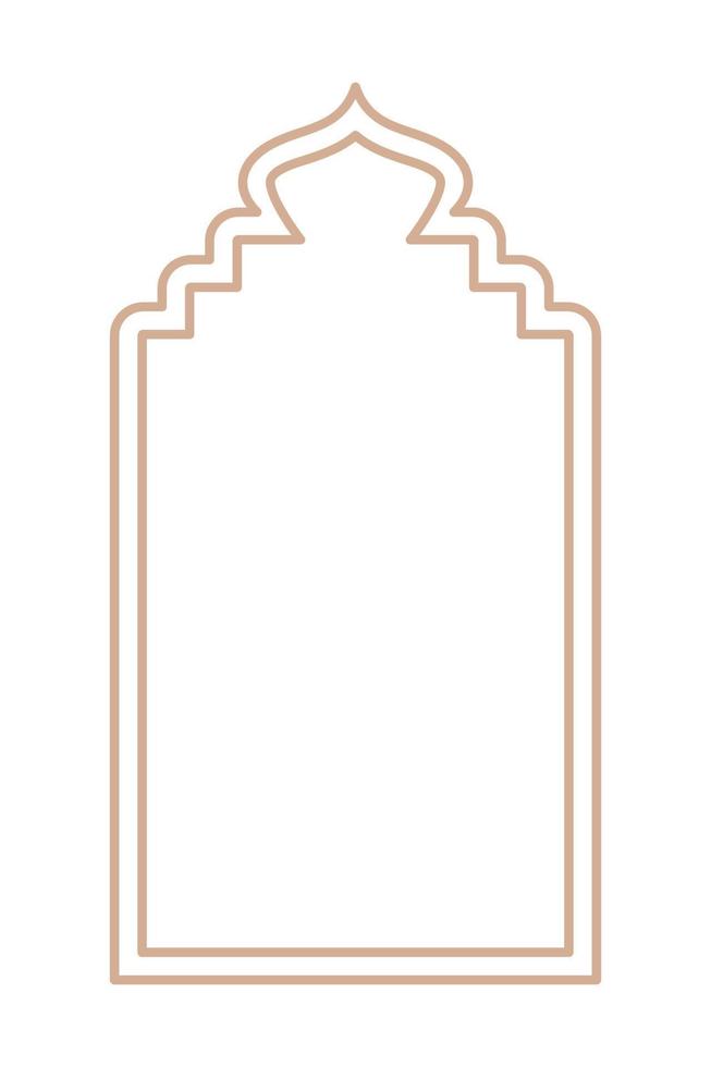 Islamic oriental style Islamic windows and arches with modern boho design, moon, mosque dome and lanterns vector