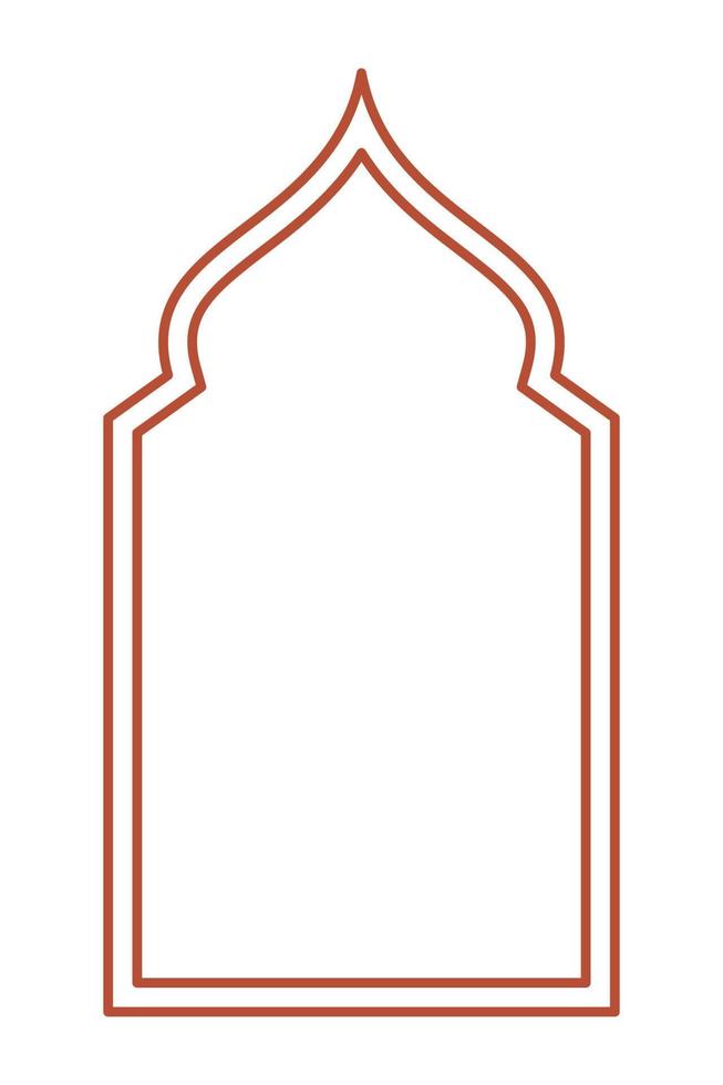 Islamic oriental style Islamic windows and arches with modern boho design, moon, mosque dome and lanterns vector