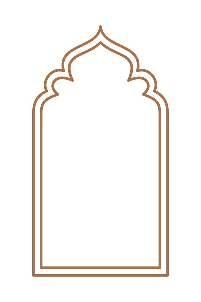 Islamic oriental style Islamic windows and arches with modern boho design, moon, mosque dome and lanterns vector