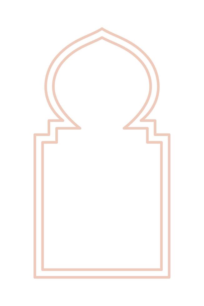 Islamic oriental style Islamic windows and arches with modern boho design, moon, mosque dome and lanterns vector