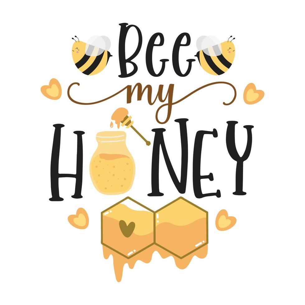 Bee Quotes Illustration. Motivational Inspirational Quotes Design With Bees Illustration. vector