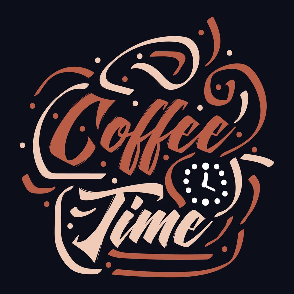 café hora tipografía motivacional citar diseño vector