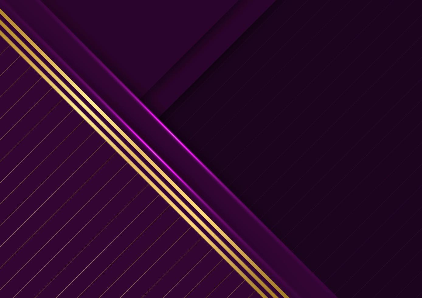 Banner purple decorating luxury gold shiny line modern style background. vector