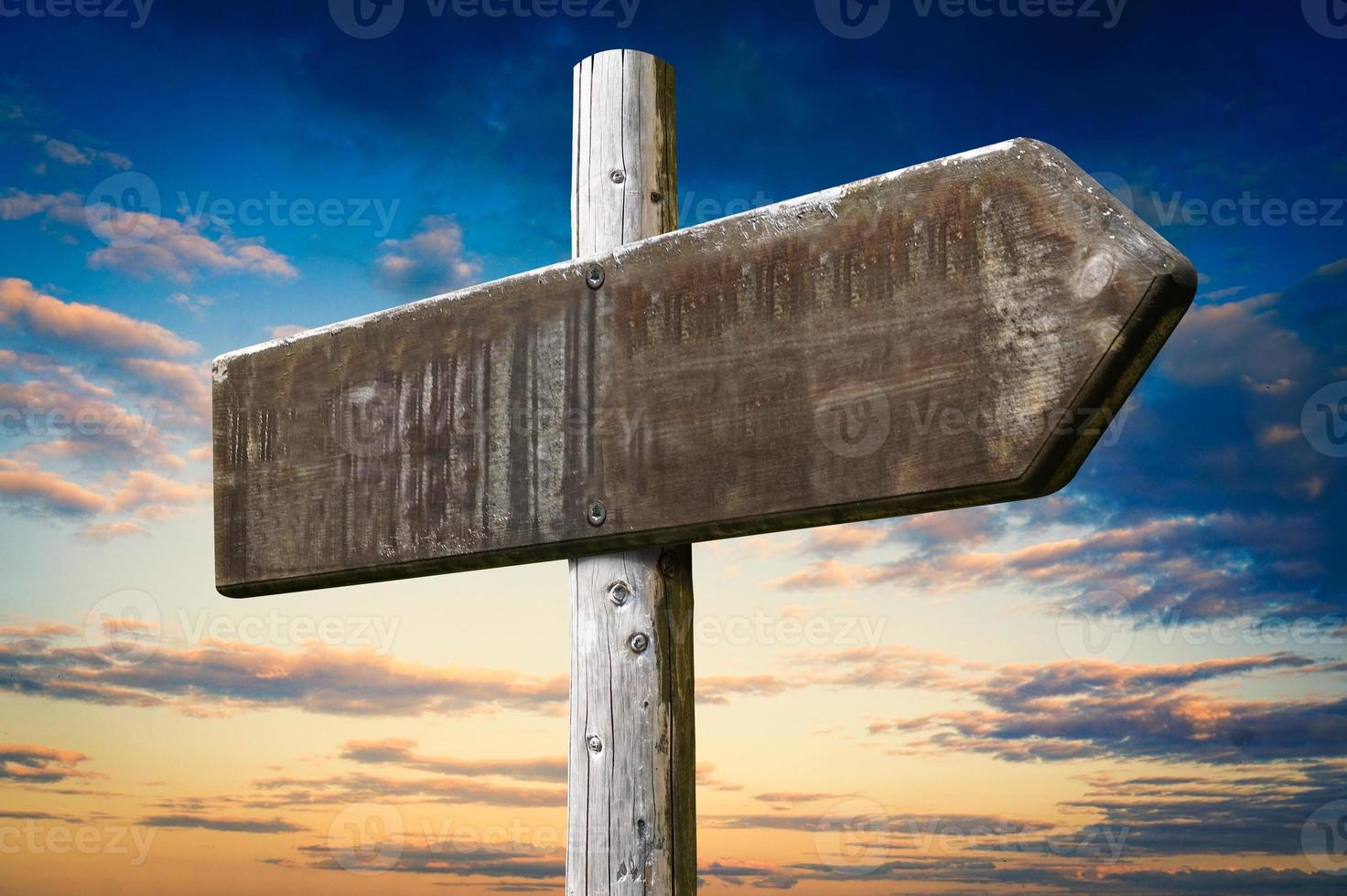 Wooden Directional Sign with One Arrow photo