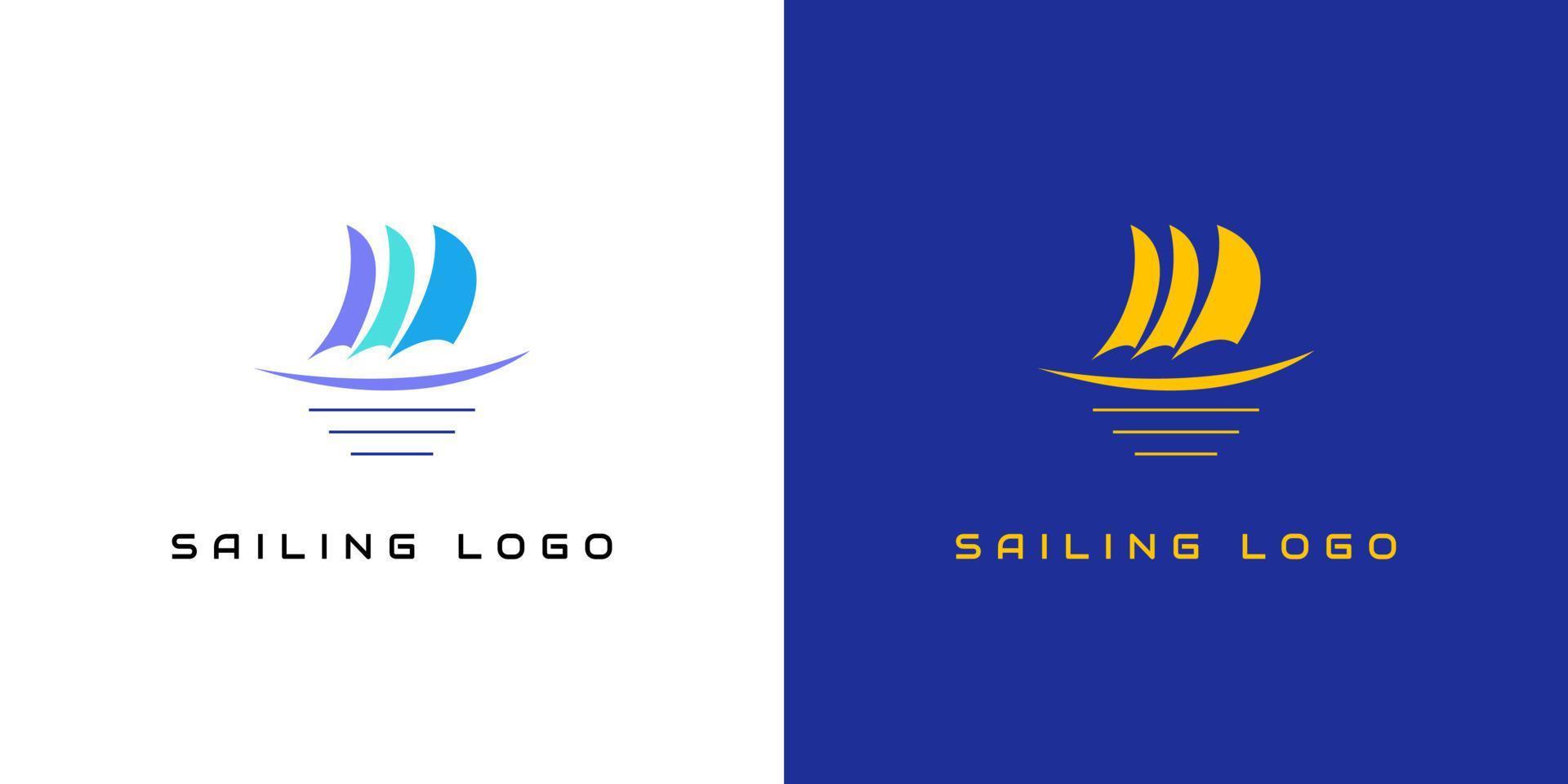 Sailing Logo Design Template,with Double Background vector