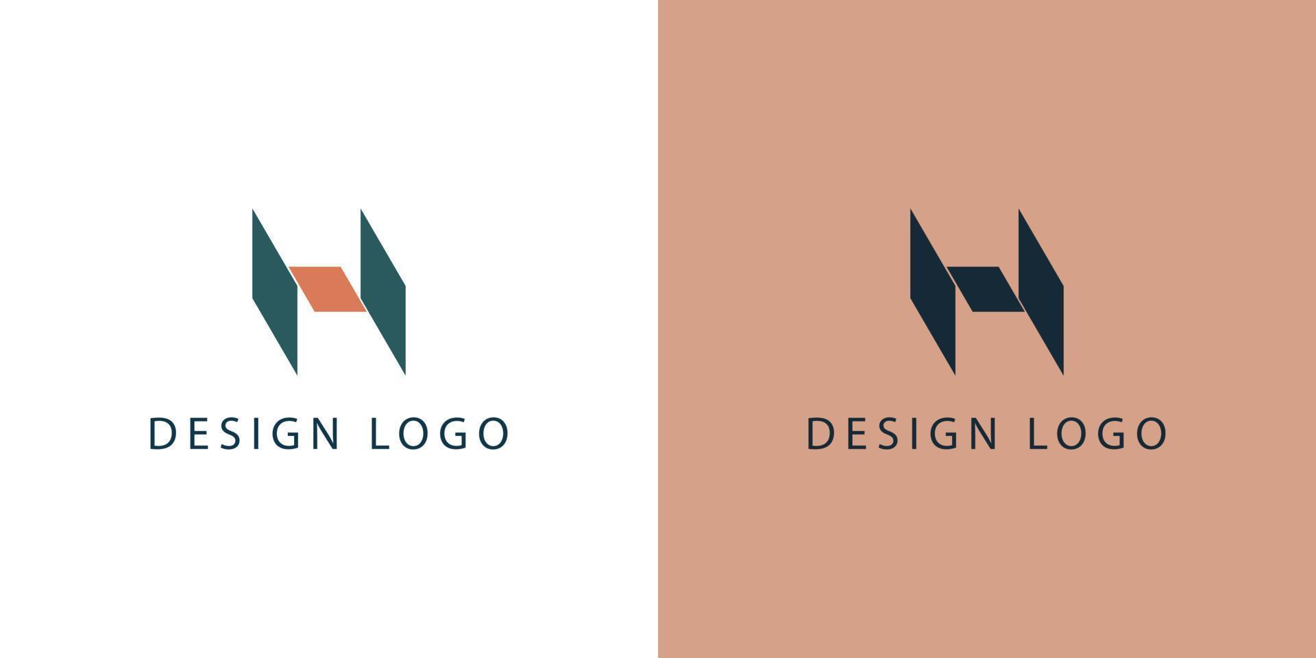 Modern Initial H Letter Logo. With Multiple Backgrounds Can Be Used for