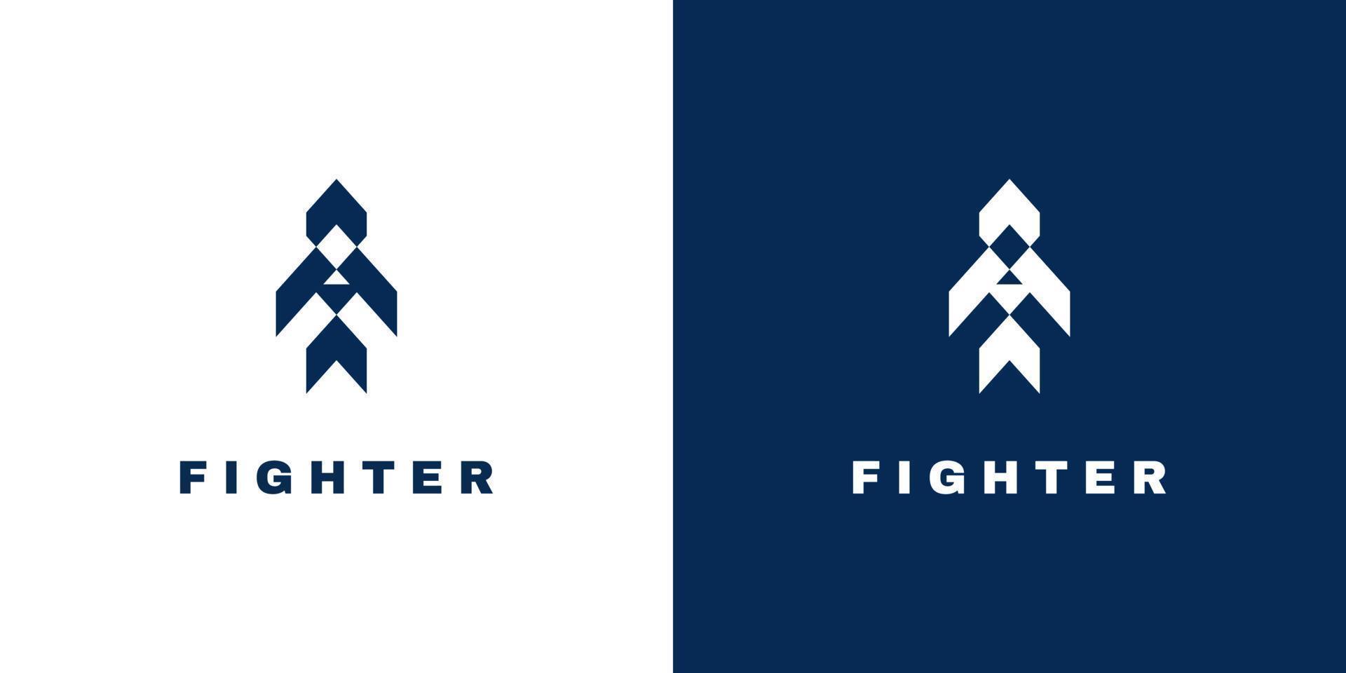 Blue Color Fighter Logo Design With Multiple Background vector