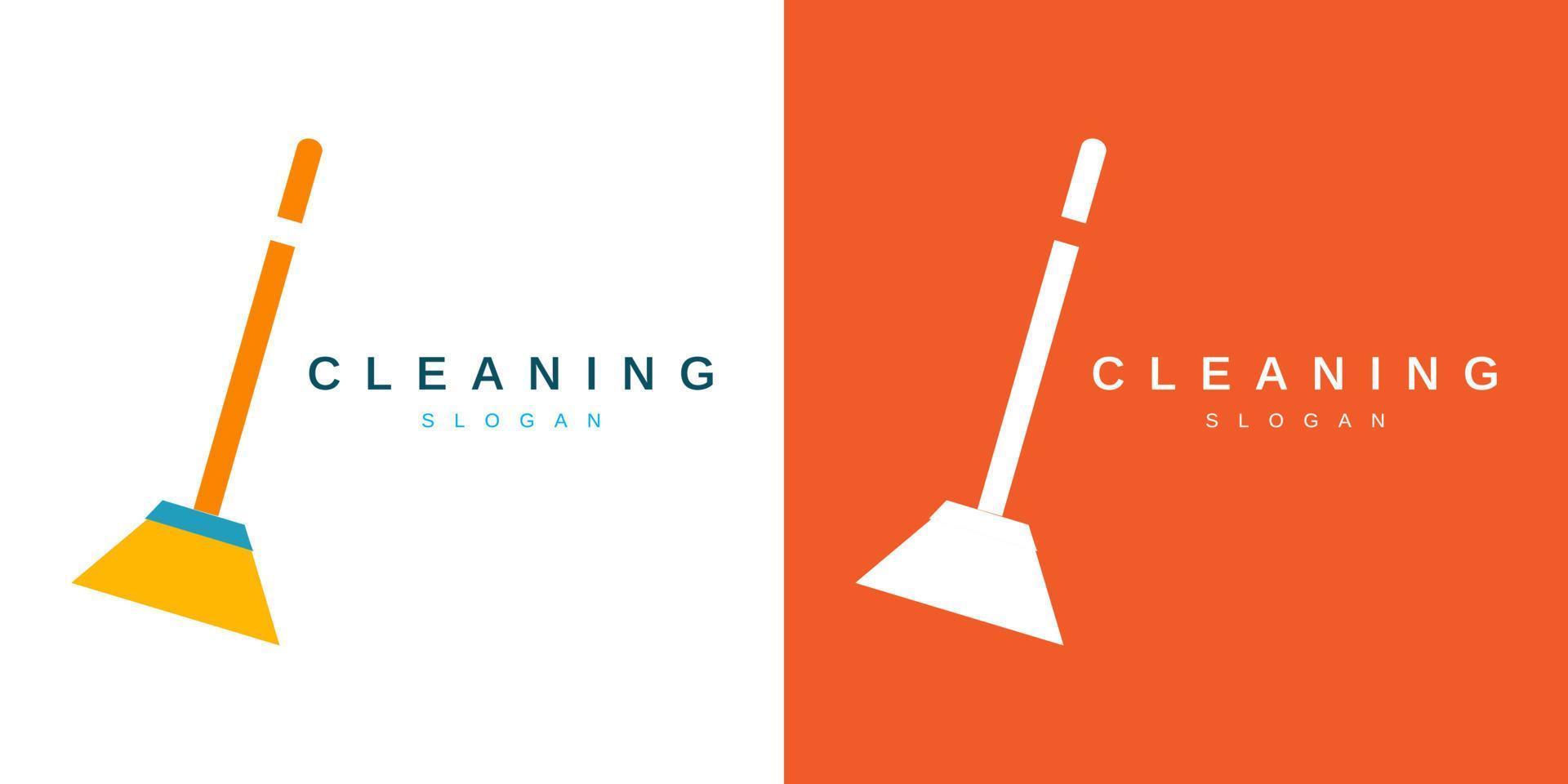 Creative Cleaning Broom Logo Design with Simple Concept vector