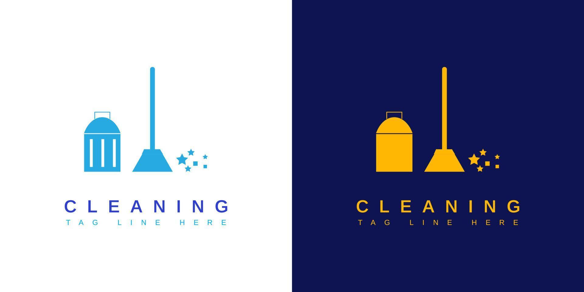 Cleaning Concept Creative Logo Design Template vector