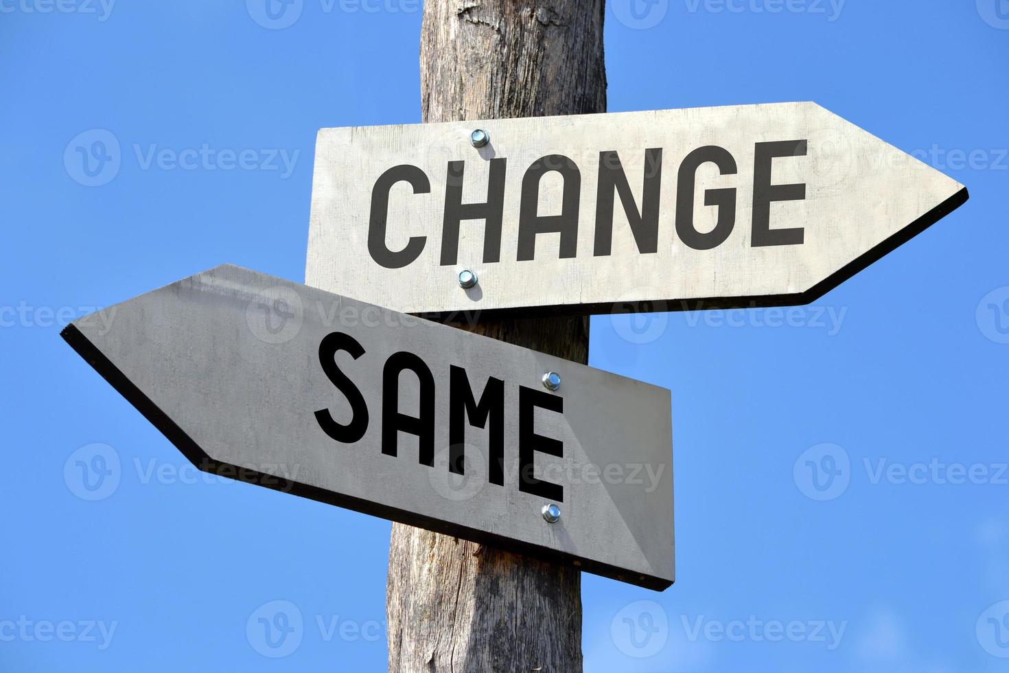 Changes - Wooden Signpost with Two Arrows photo