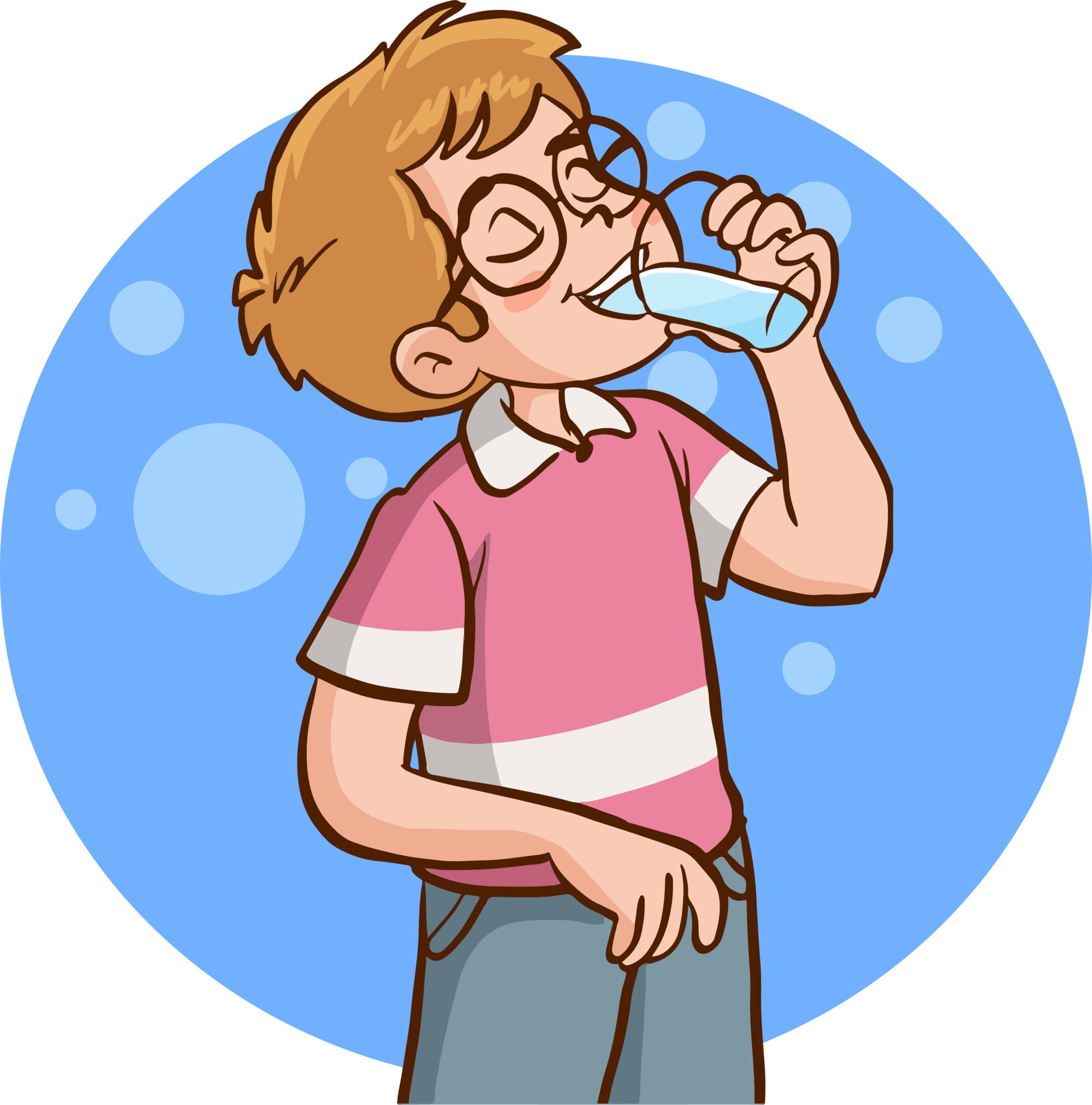 happy kid drink water vector illustration 21592879 Vector Art at Vecteezy