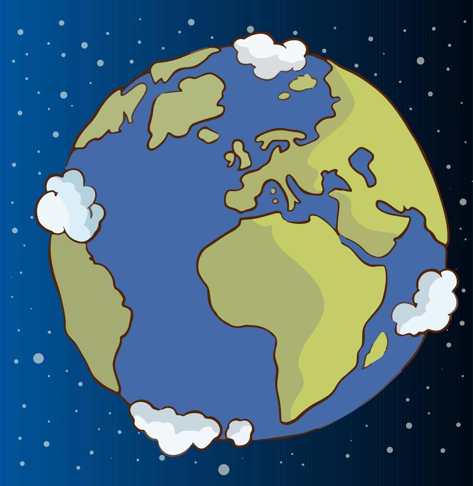 tierra día verde planeta dibujos animados vector