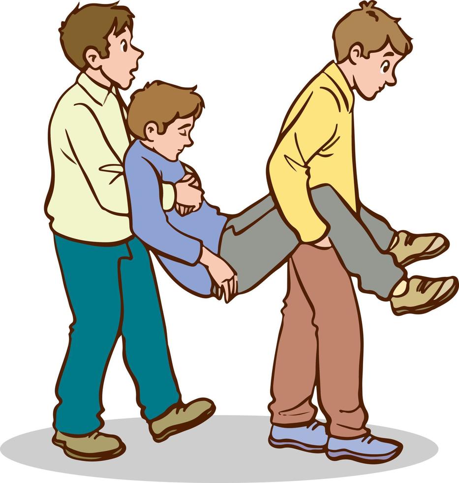first aid response in case of accident vector