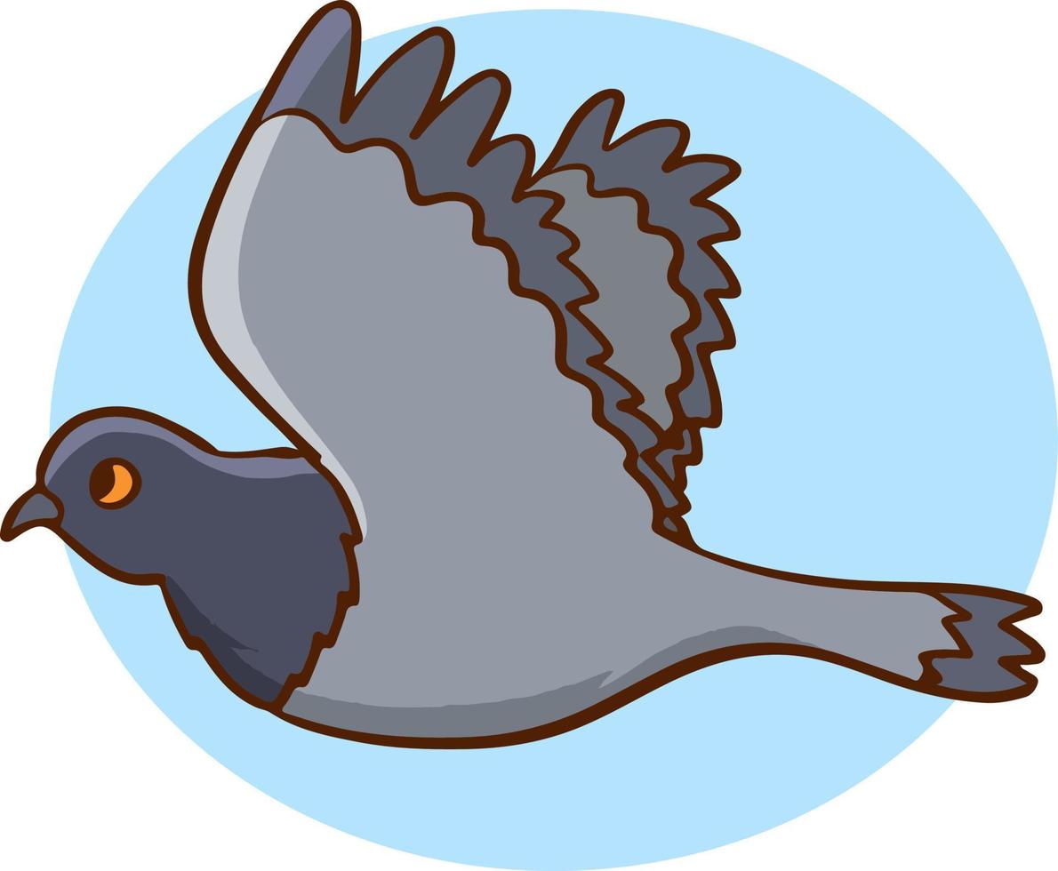 Cute urban gray blue dove character. Vector flat cartoon illustration