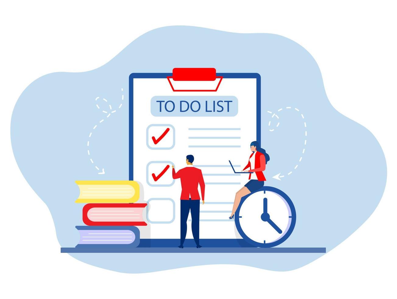 To do list , People do tasks and check schedules. people do tasks and check schedule. style vectors for posters, banners, websites, booklets vector illustration