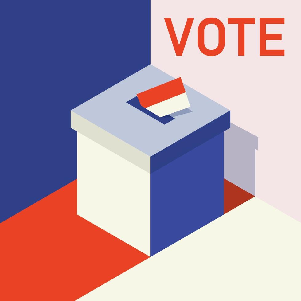 vote paper put in election box. concept for election votes vector