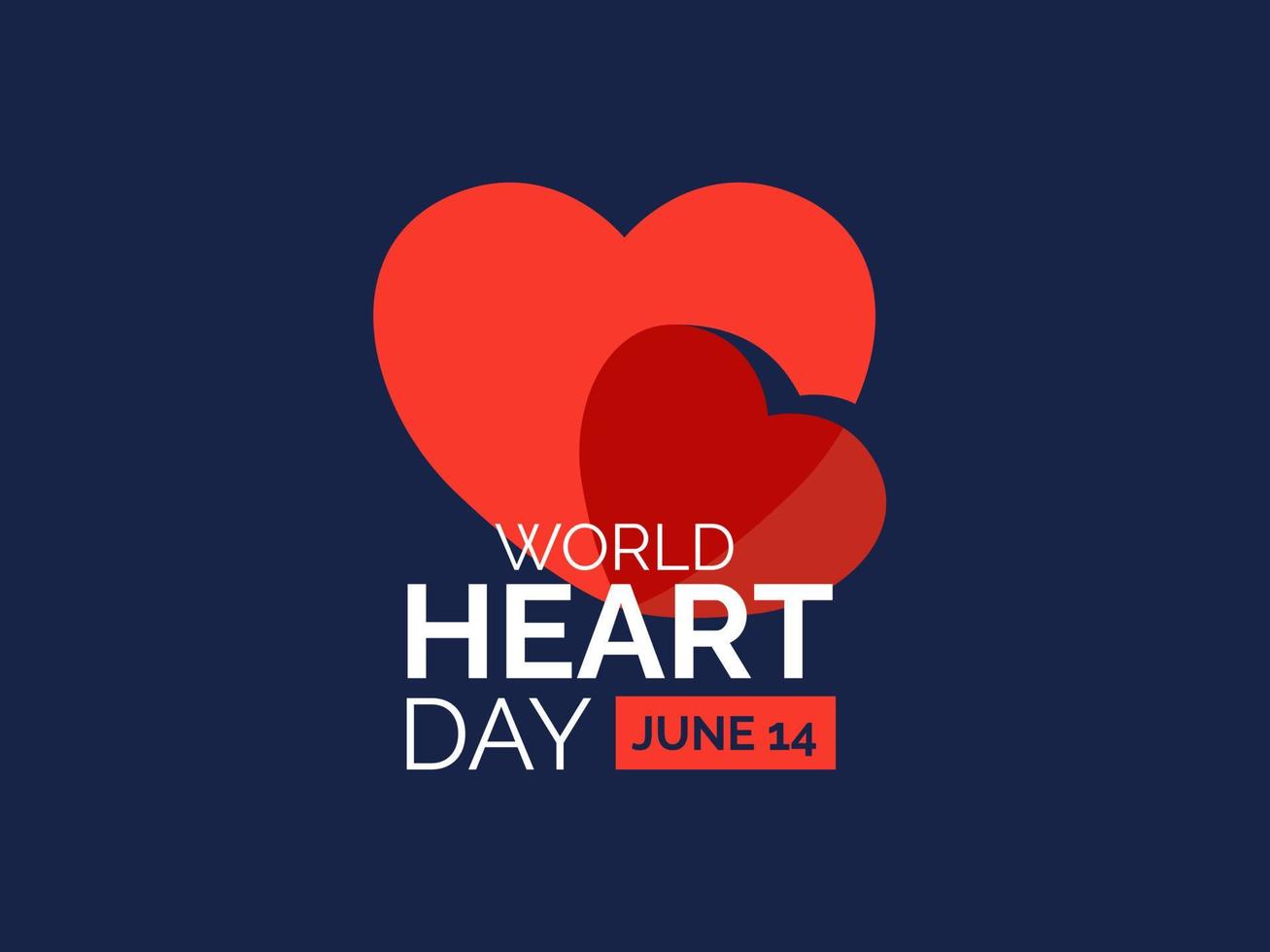 World Heart Day with red heart symbol on dark background vector