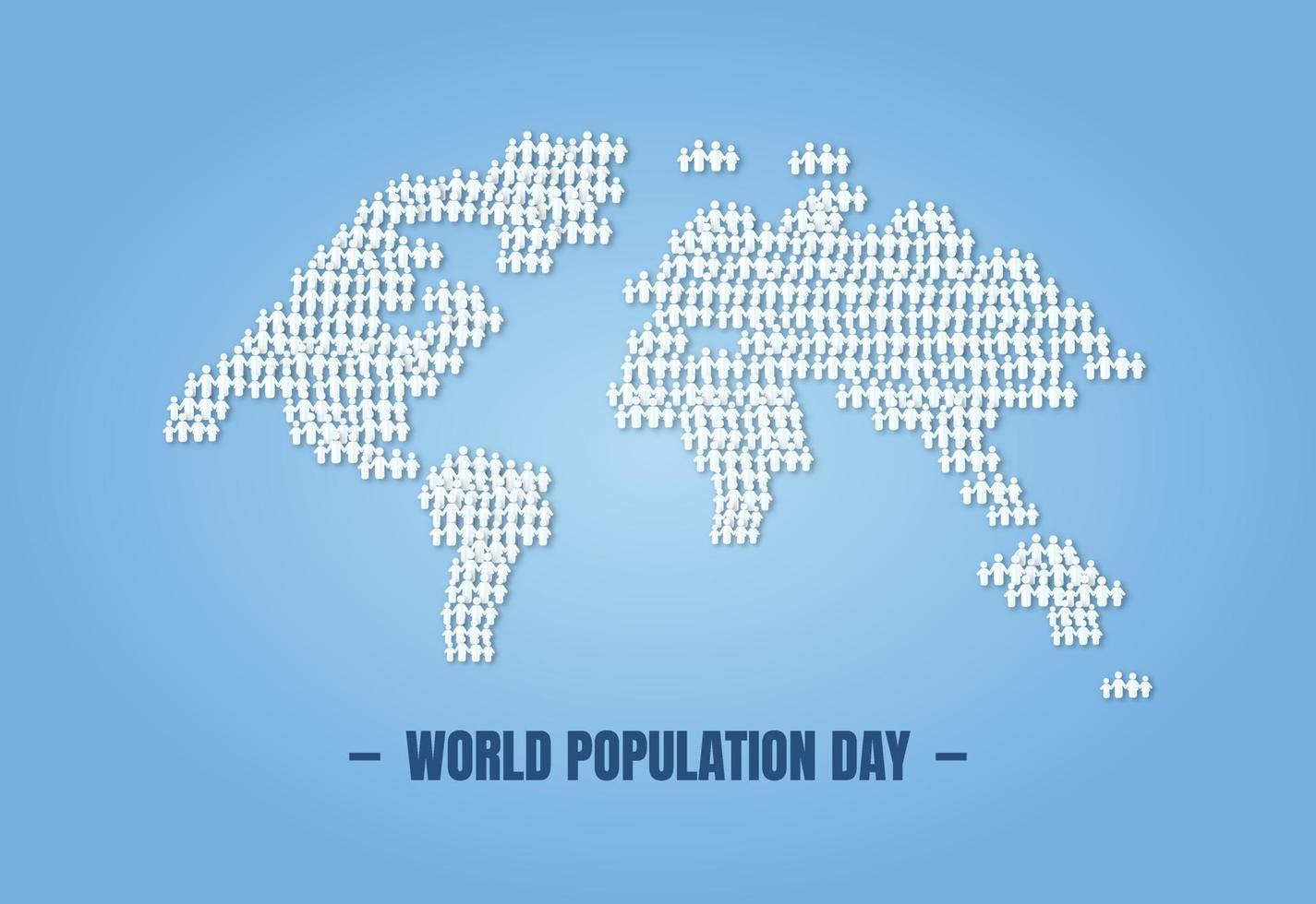 World Population Day Design. Earth and peoples illustration vector