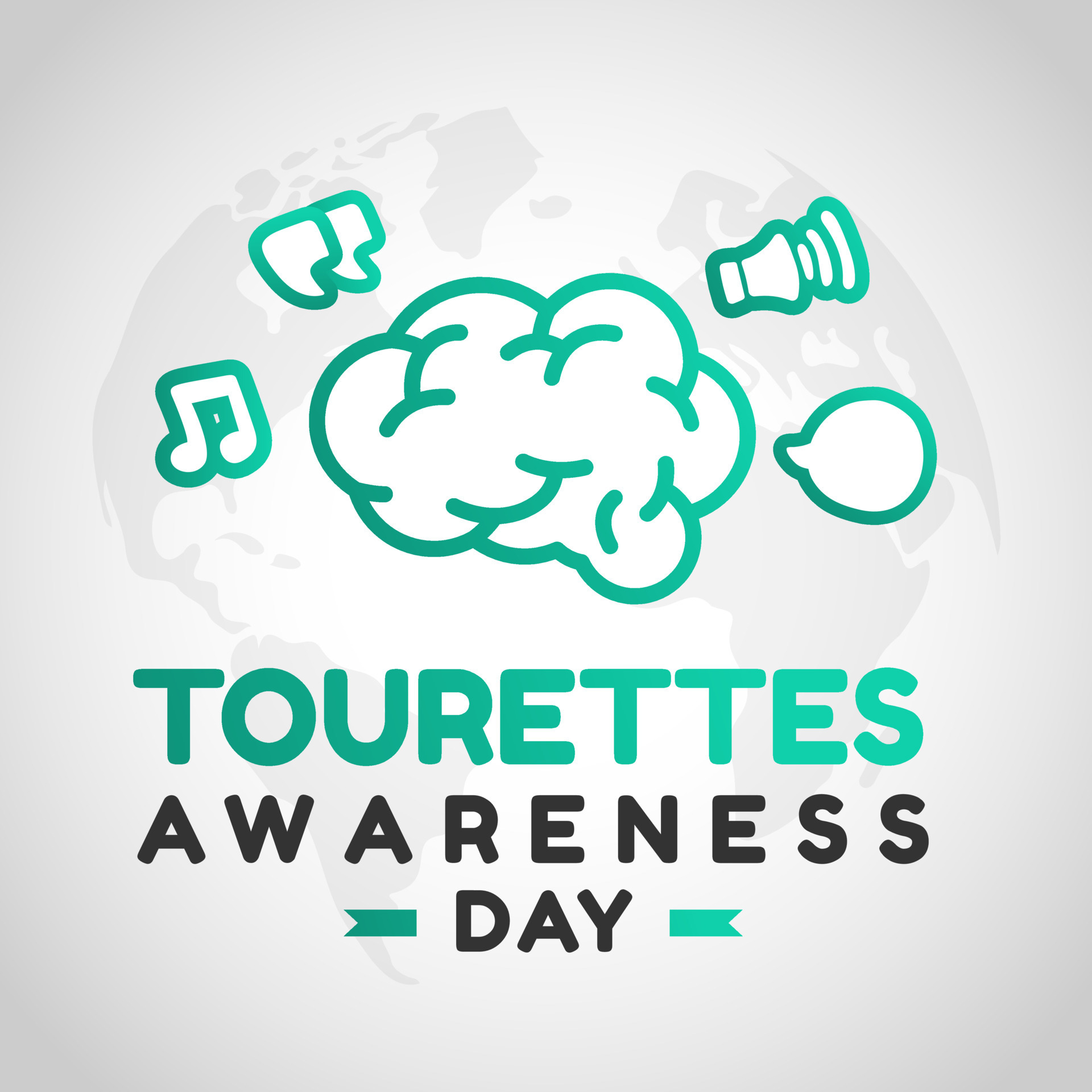 Tourettes Awareness Day Design. Tourette Syndrom Month Concept with