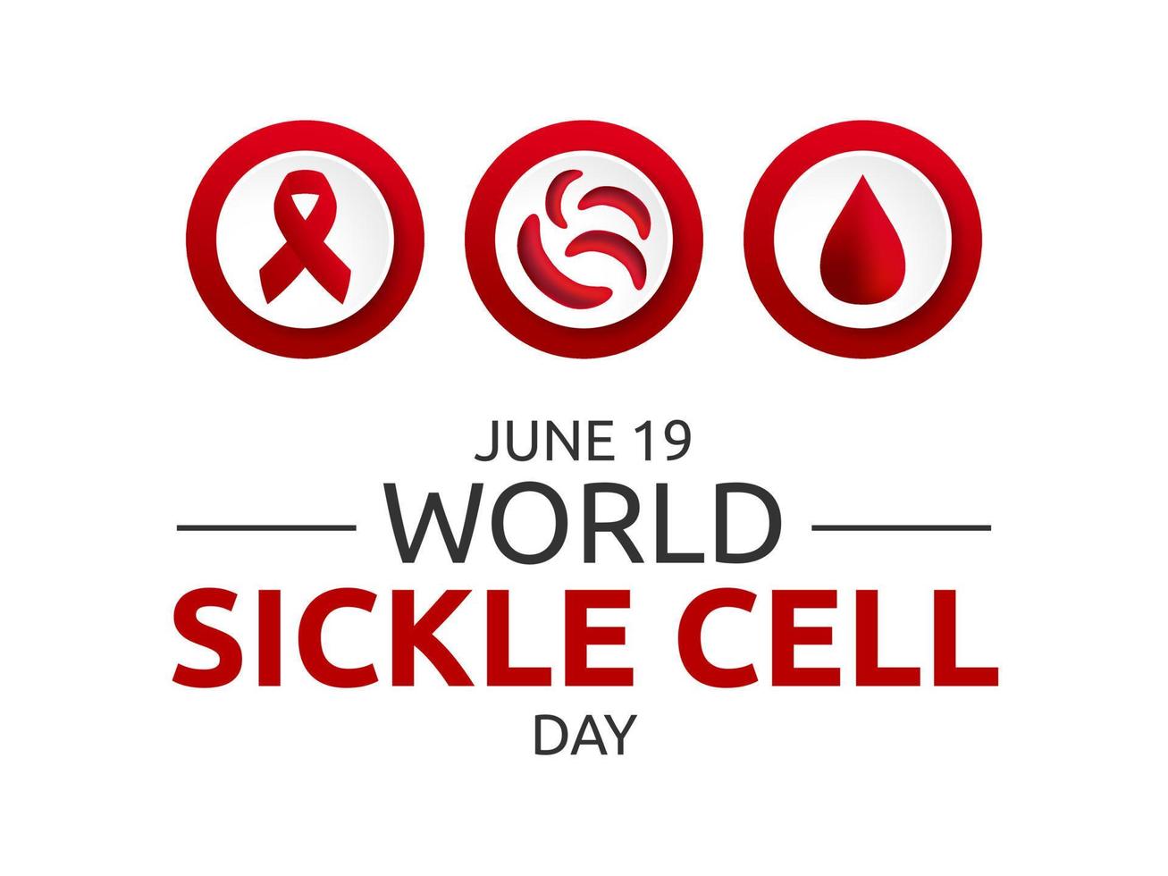 World Sickle Cell day observed illustration on June 19th worldwide. Sickle blood Cell day design vector