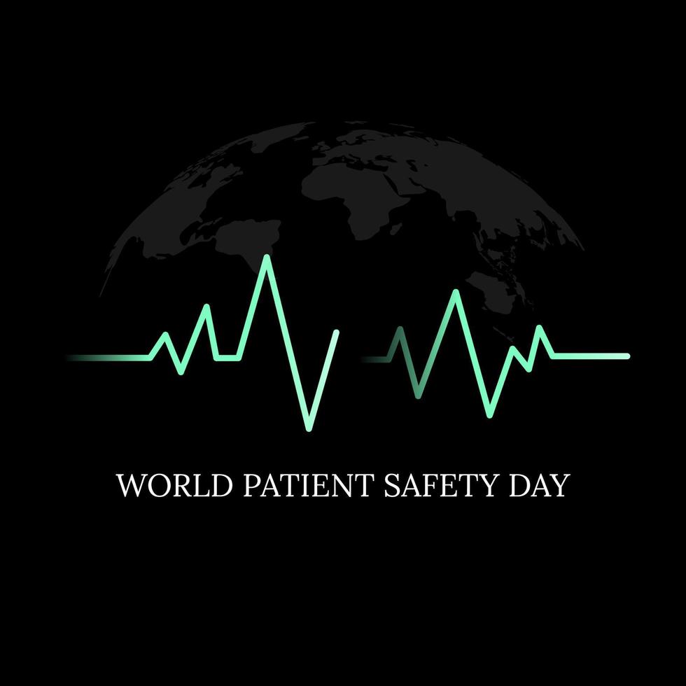 World Patient Safety Day Concept Design with heart rate illustration vector