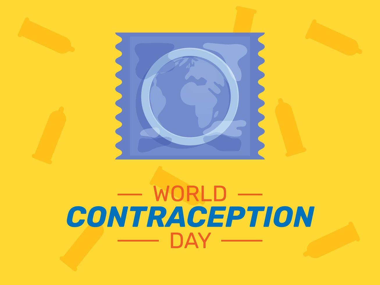 World Contraception Day Design, Sex Education for Sexual Health with Condom in package illustration vector