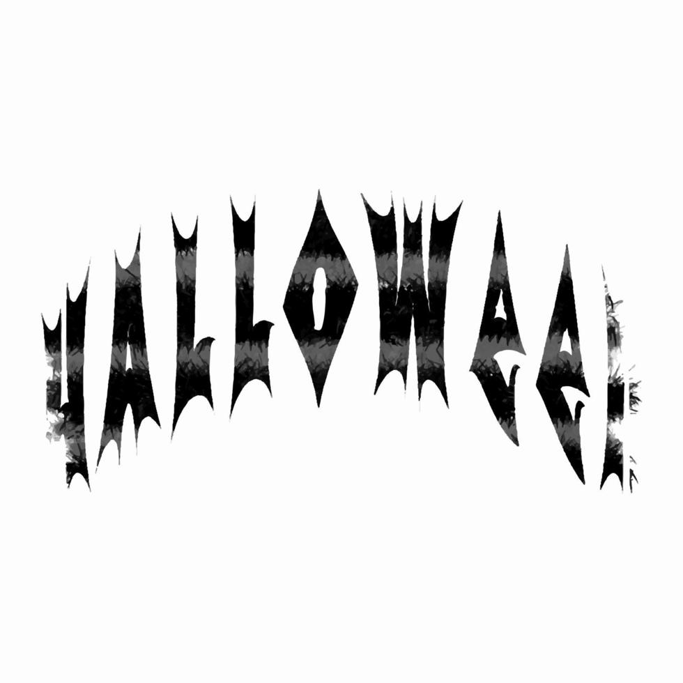 Halloween inscription monocrome stylized . vector