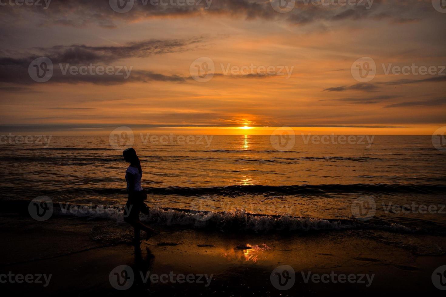 Sunset over the sea photo