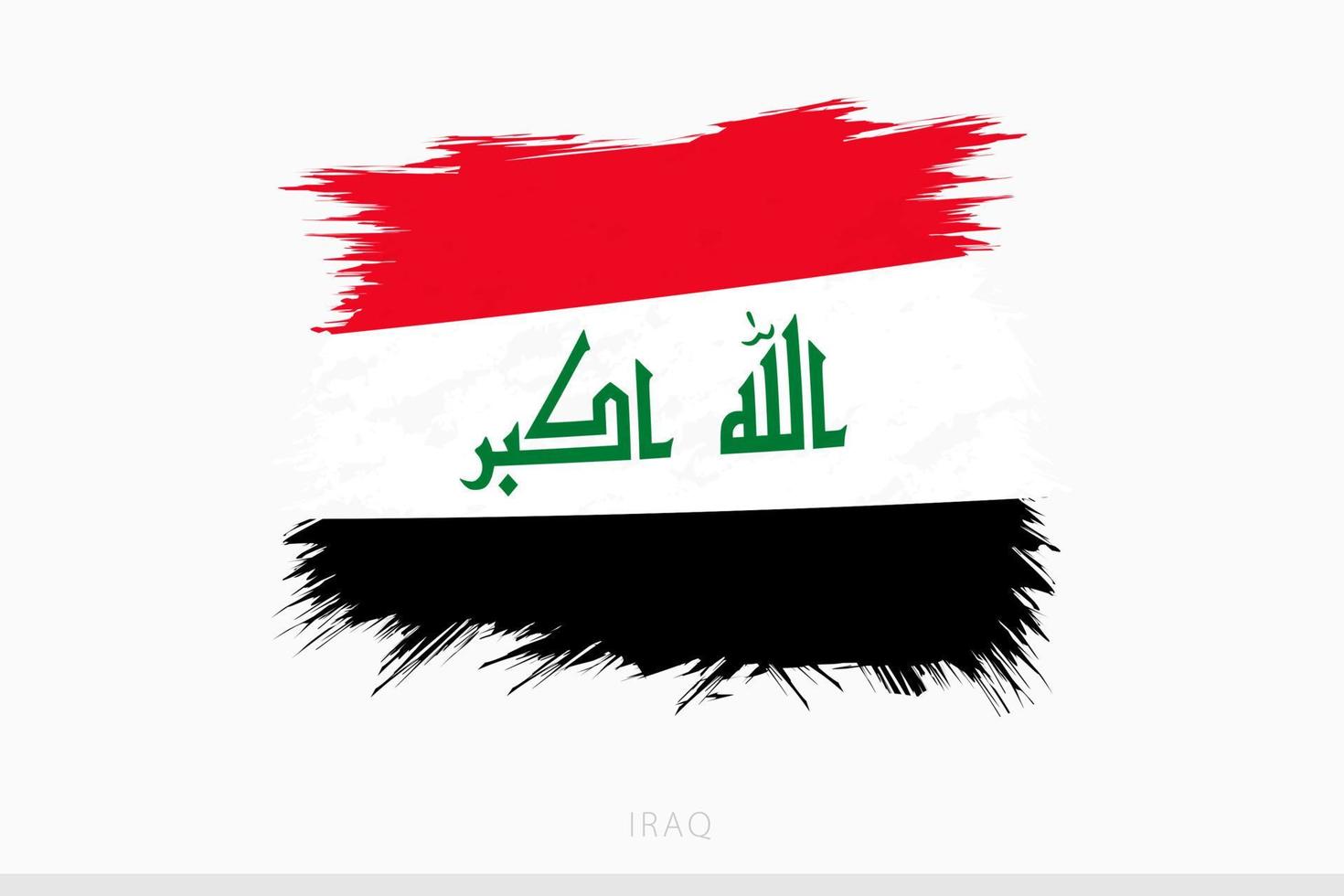 Grunge flag of Iraq, vector abstract grunge brushed flag of Iraq.