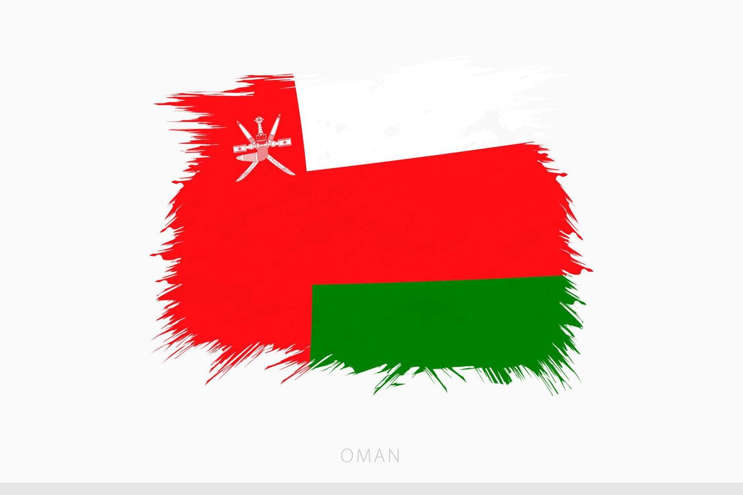 Grunge flag of Oman, vector abstract grunge brushed flag of Oman.