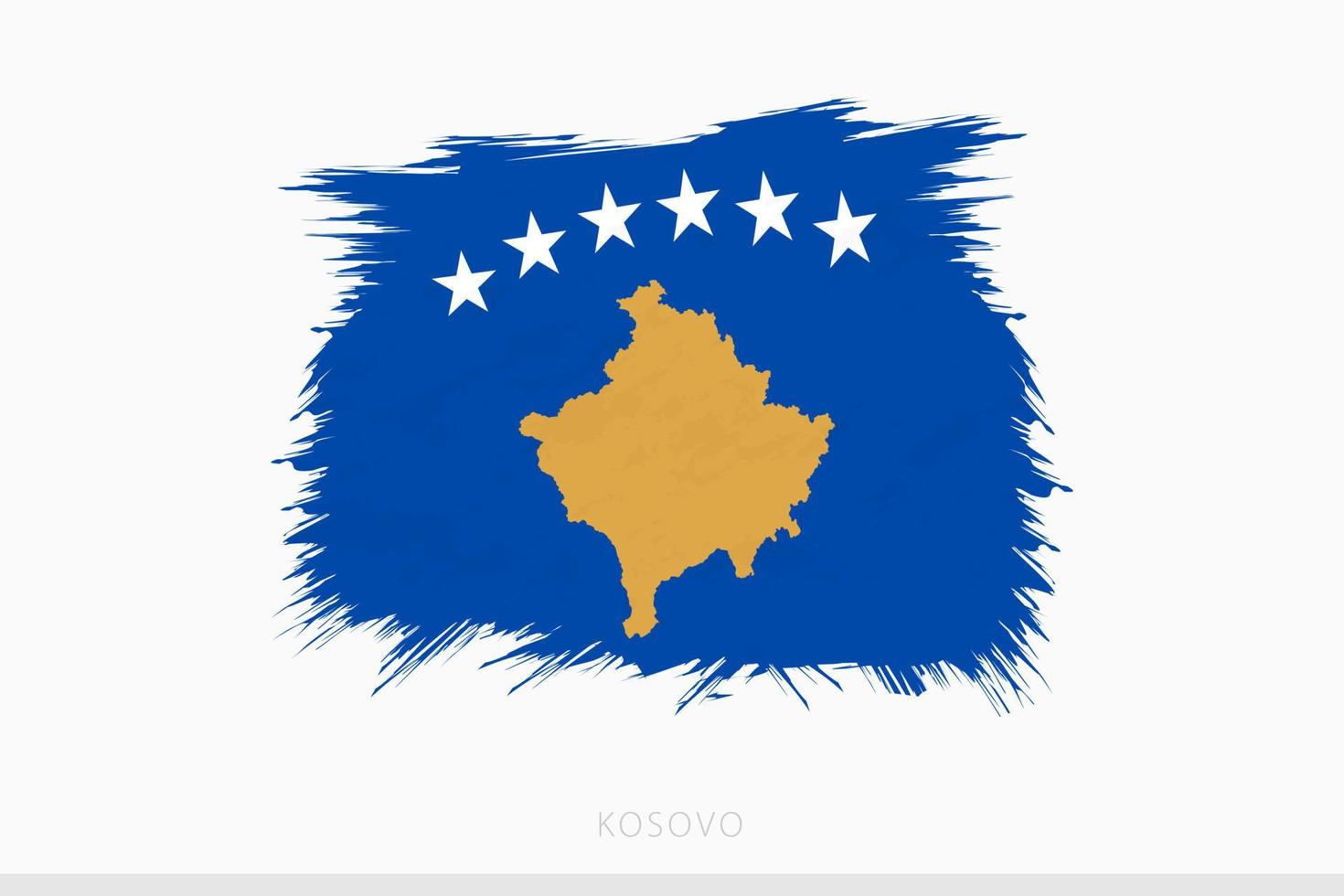 grunge bandera de Kosovo, vector resumen grunge cepillado bandera de Kosovo.