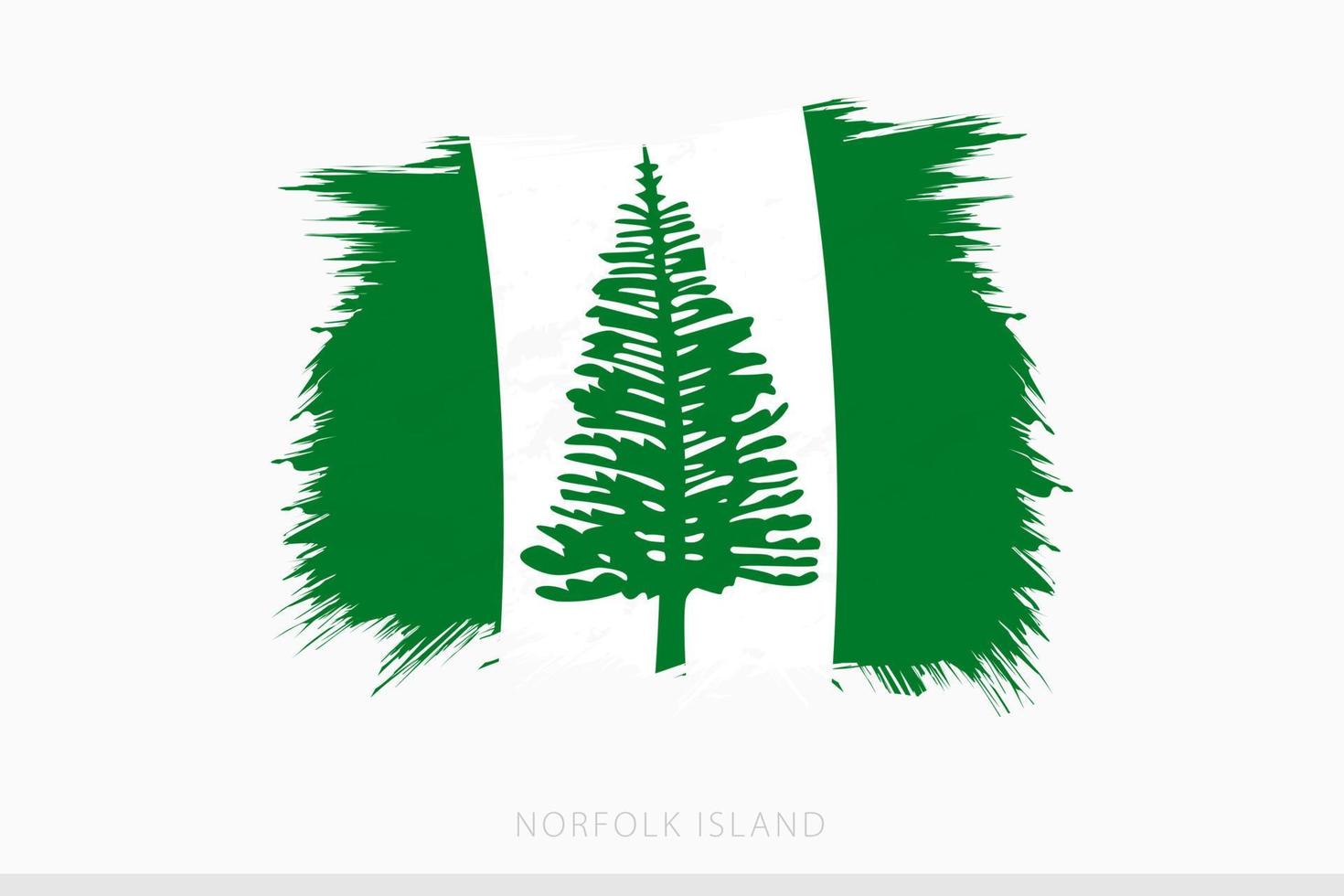 Grunge flag of Norfolk Island, vector abstract grunge brushed flag of Norfolk Island.