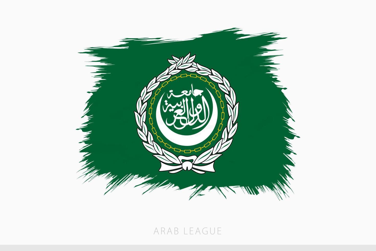 Grunge flag of Arab League, vector abstract grunge brushed flag of Arab League.