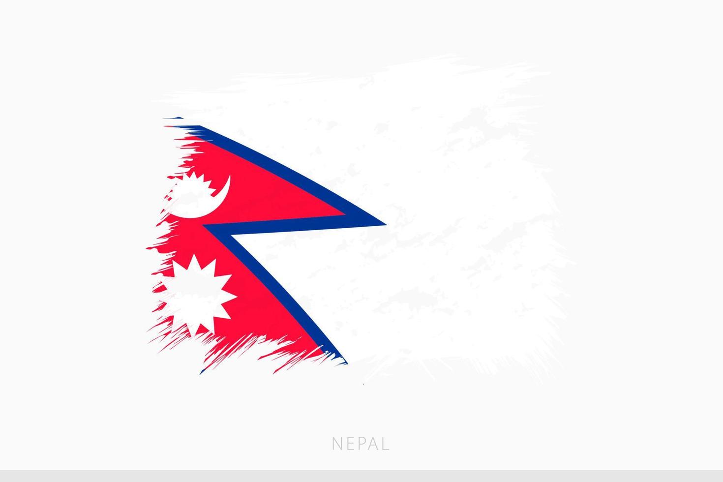 Grunge flag of Nepal, vector abstract grunge brushed flag of Nepal.