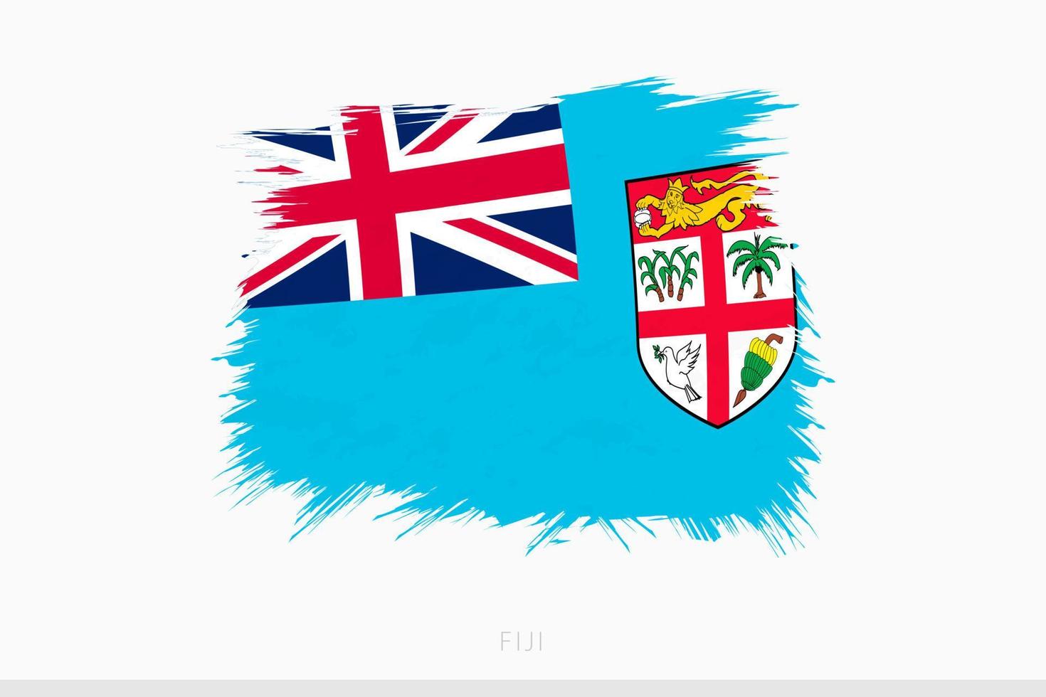 Grunge flag of Fiji, vector abstract grunge brushed flag of Fiji.