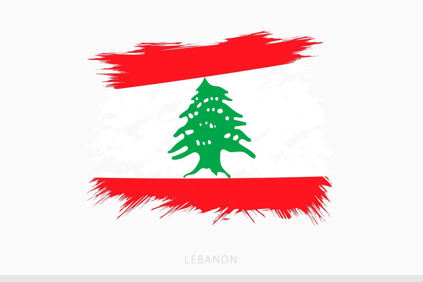 Grunge flag of Lebanon, vector abstract grunge brushed flag of Lebanon.