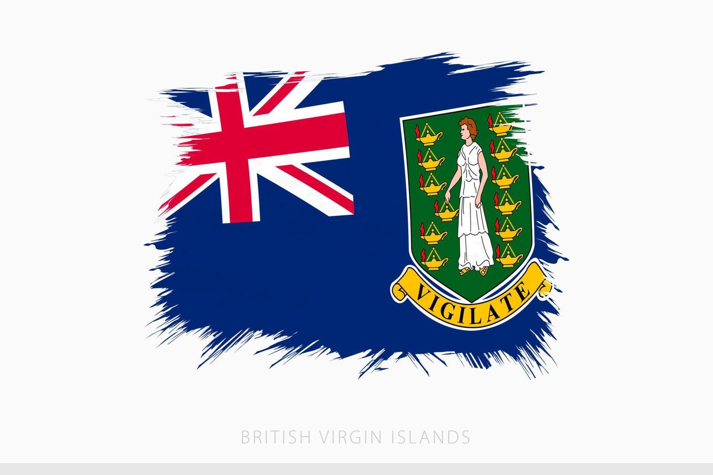 grunge bandera de británico Virgen islas, vector resumen grunge cepillado bandera de británico Virgen islas