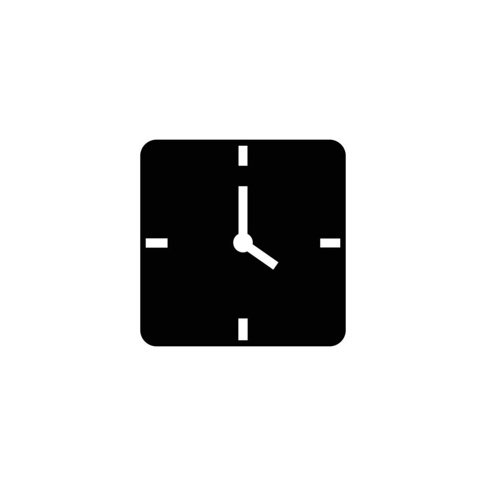 rectangular wall clock sign symbol. vector illustration. flat icon